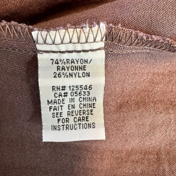 Habitat Womens Brown Rayon/Nylon Blend 3/4 Sleeve Button-Down Shirt Size S - Picture 6 of 7